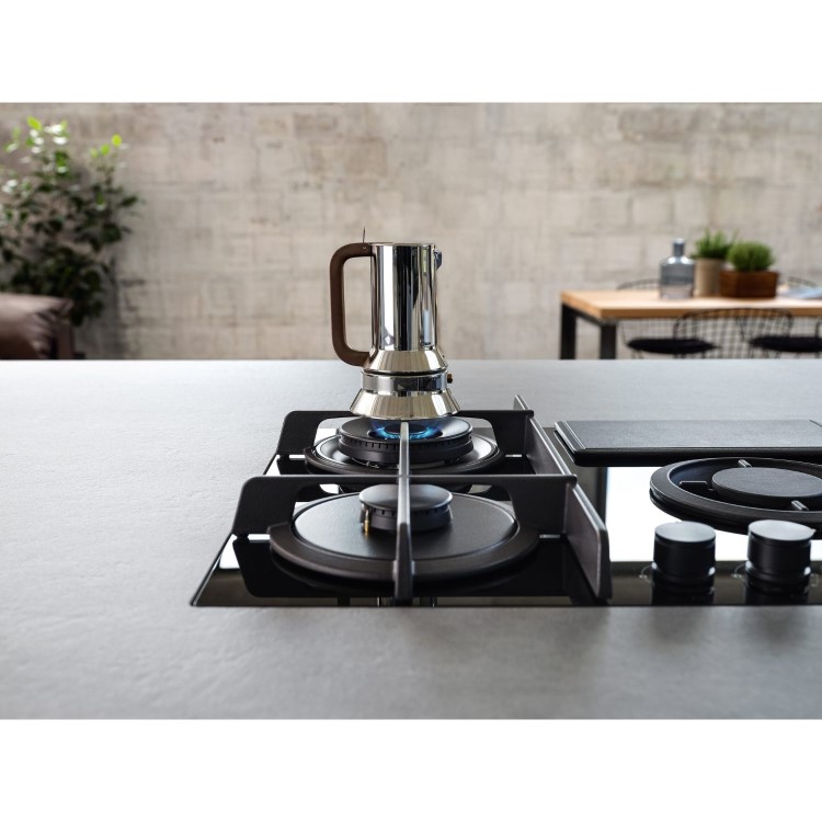 Elica NikolaTesla Flame 88cm Gas Venting Hob with Built-In Extractor Fan - Black