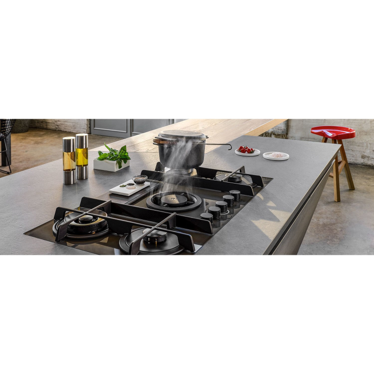 Elica NikolaTesla Flame 88cm Gas Venting Hob - Recirculation Only - Grey