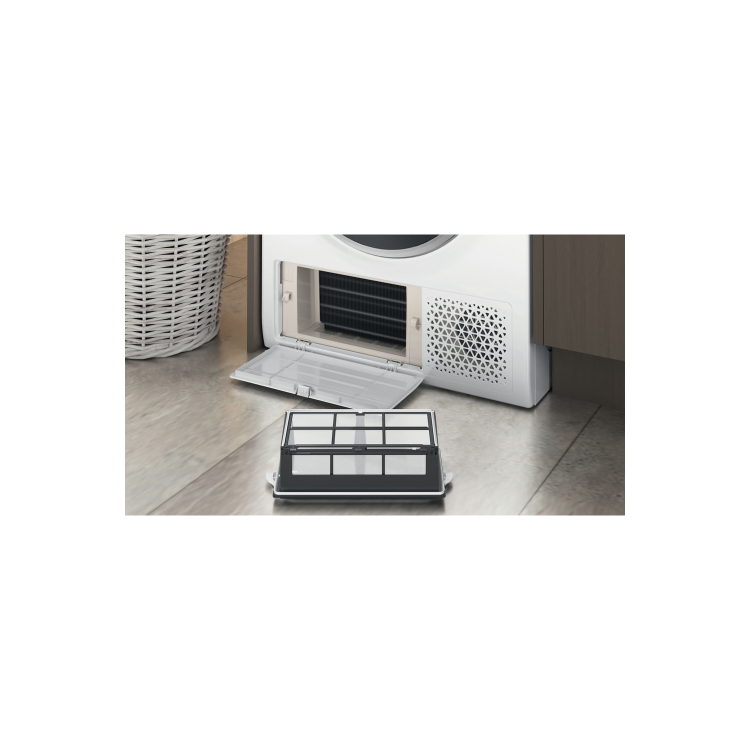 Refurbished Hotpoint NTM1192UK Crease Care Freetstanding Heat Pump 9KG Tumble Dryer White