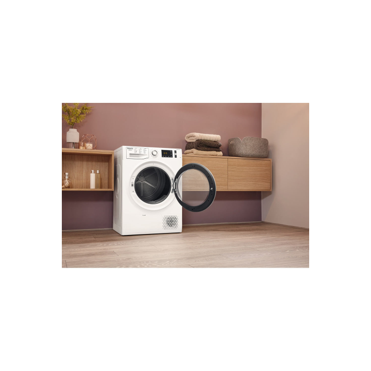 Refurbished Hotpoint NTM1192UK Crease Care Freetstanding Heat Pump 9KG Tumble Dryer White
