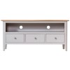 Keswick Large TV Cabinet in Grey and Oak - TV&#39;s up to 55&quot;