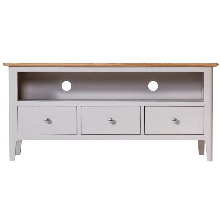 Keswick Large TV Cabinet in Grey and Oak - TV's up to 55"