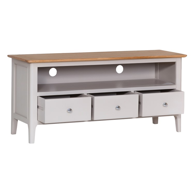 Keswick Large TV Cabinet in Grey and Oak - TV's up to 55"
