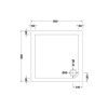 Square Low Profile Shower Tray 800 x 800mm - Purity
