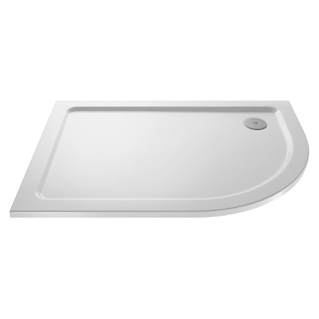 900x760mm  Low Profile Left Hand Offset Quadrant Shower Tray - Purity