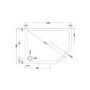 1200x900mm Low Profile Right Hand Offset Quadrant Shower Tray - Purity