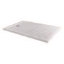 1400x800mm Stone Resin Low Profile Rectangular Walk In Shower Tray with Drying Area - Purity