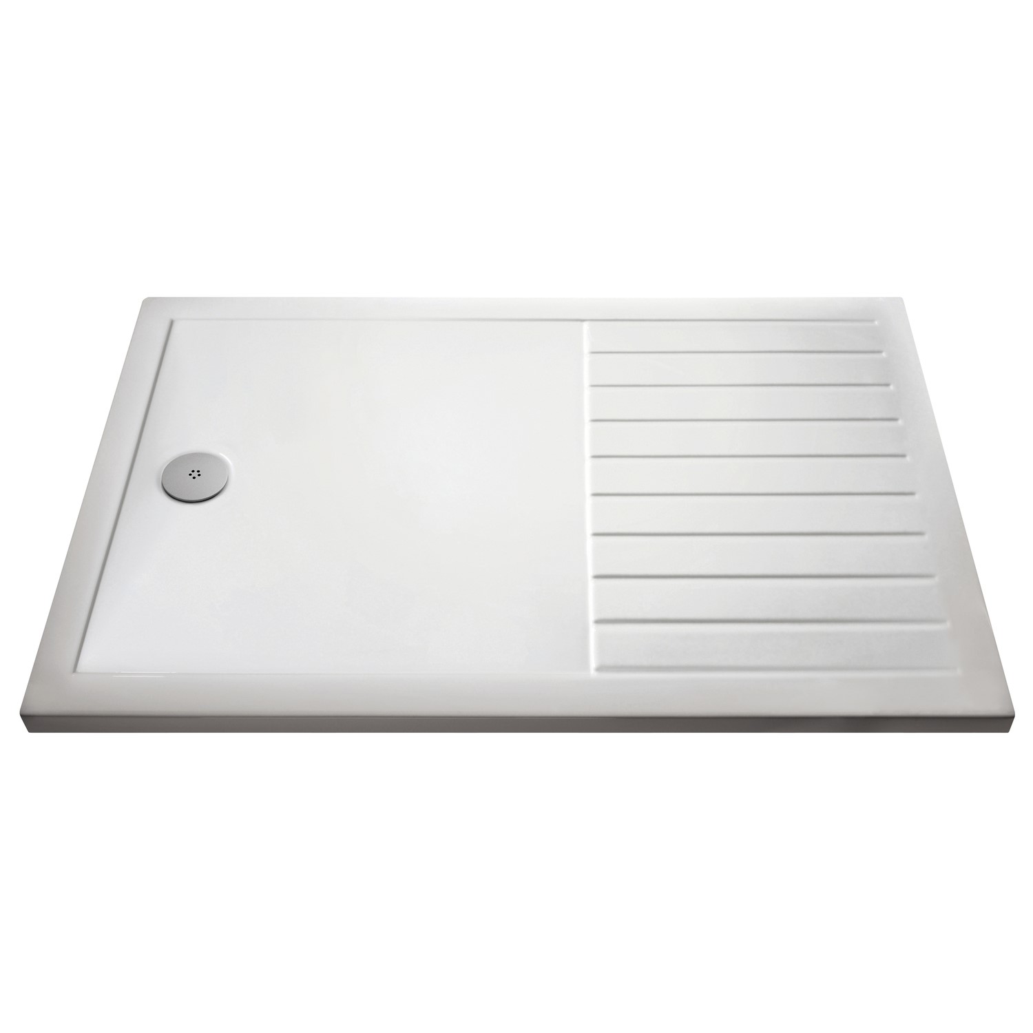 Low Profile Rectangular Walk In Shower Tray with Drying Area 1400 x 900mm - Purity