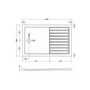 1400x900mm Walk-In Rectangular Shower Tray with Drying Area - White Stone Resin - Purity