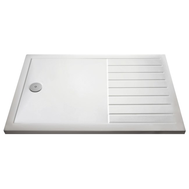 1600x800mm Low Profile Rectangular Walk In Shower Tray with Drying Area - Purity 