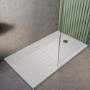 GRADE A1 - 1600x800mm Low Profile Rectangular Walk In Shower Tray with Drying Area - Purity