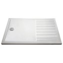 NTP1780 1700x800mm Walk-In Rectangular Shower Tray 40mm with Drying Area - White Stone Resin - Purity