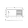 1700x800mm Walk-In Rectangular Shower Tray with Drying Area - White Stone Resin - Purity