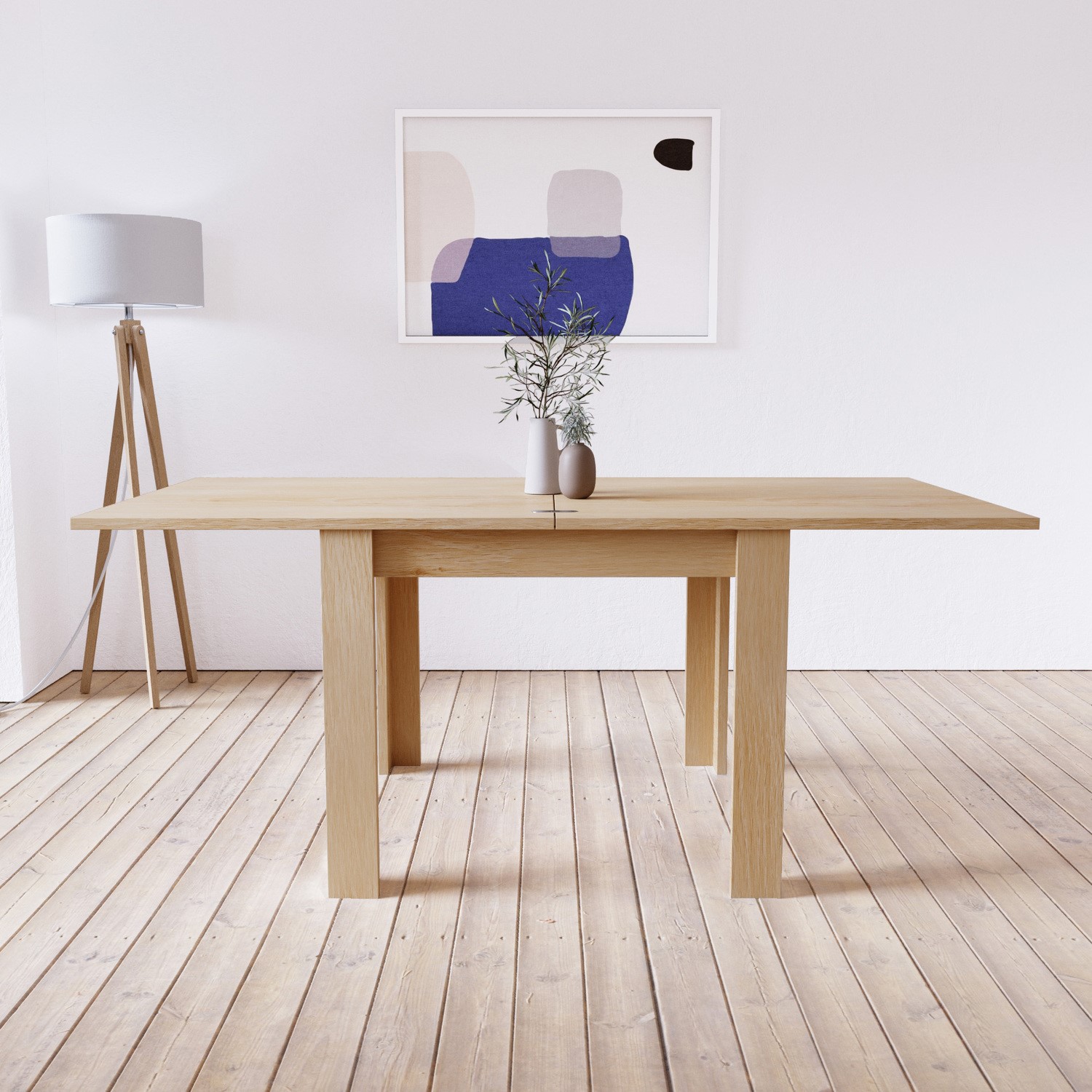 Flip Top Dining Table 4 Seater Oak Wood Finish New 5056096002171 | eBay