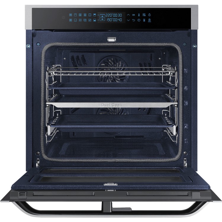 GRADE A2 - Samsung NV75R7676RS Dual Cook Flex Pyrolytic Built-in Single Oven - Stainless Steel