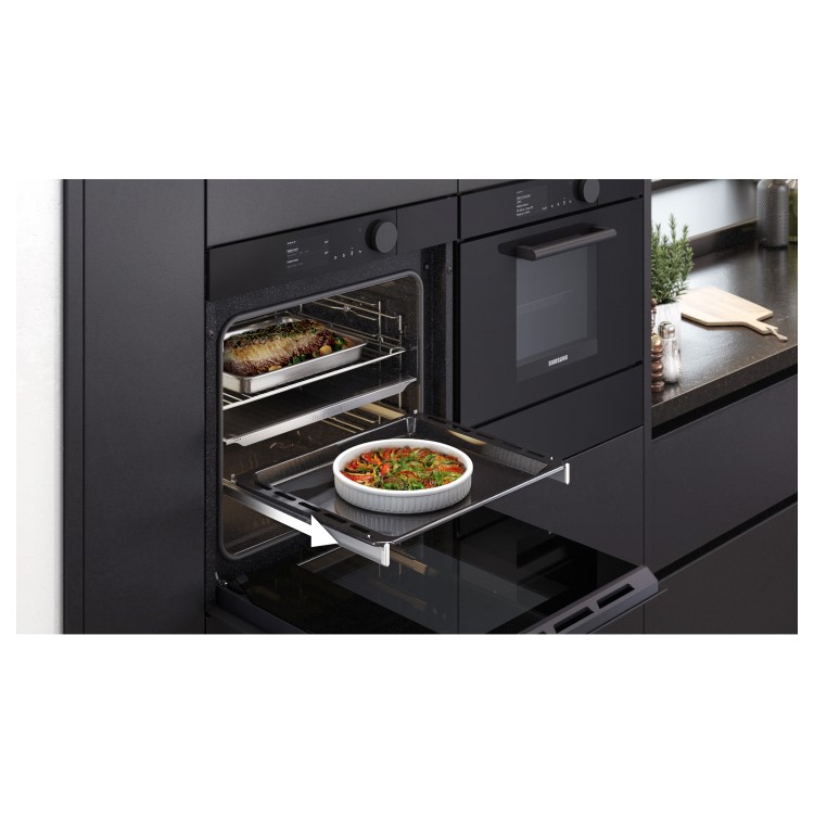 Samsung Infinite Dual Cook Steam Electric Single Oven - Black