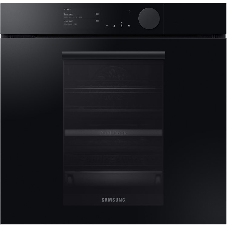 Samsung Infinite Dual Cook Steam Electric Single Oven - Black