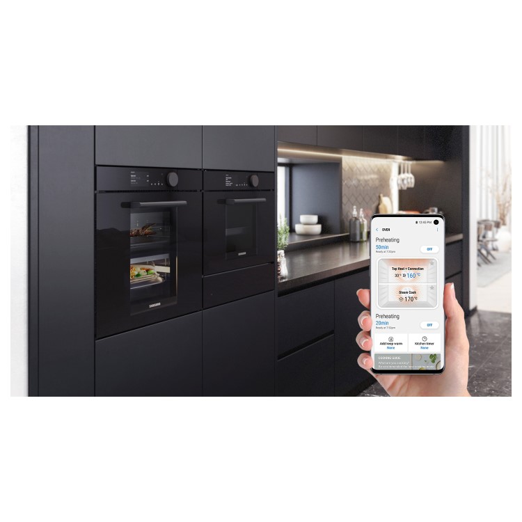 Samsung Infinite Dual Cook Steam Electric Single Oven - Black