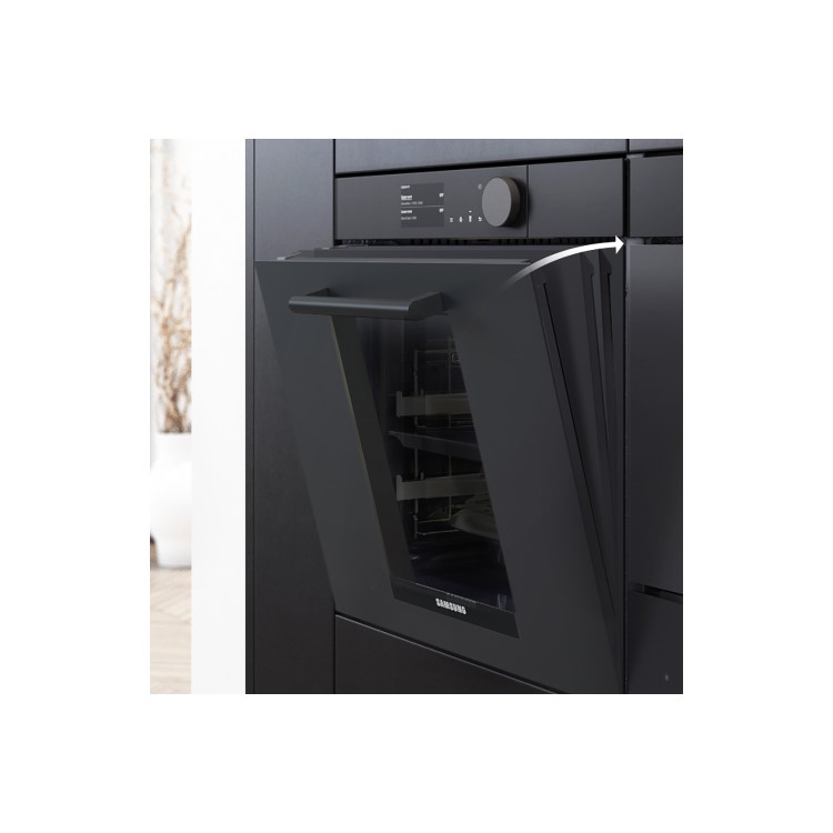 Refurbished Samsung NV75T9879CD Infinite Dual Cook Steam 60cm Single Built In Electric Oven Graphite Grey