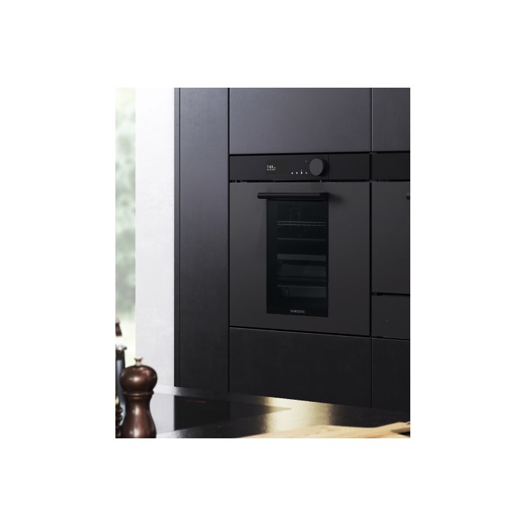 Refurbished Samsung NV75T9879CD Infinite Dual Cook Steam 60cm Single Built In Electric Oven Graphite Grey