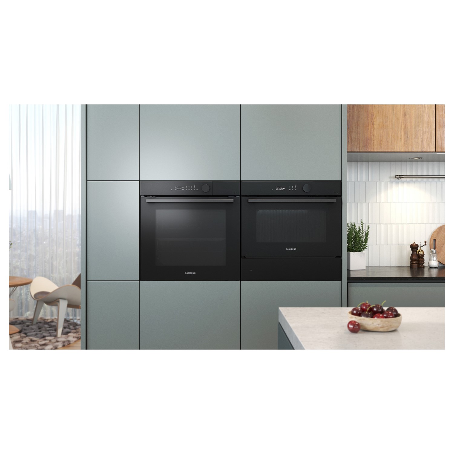 Samsung 76L Electric Pyrolytic Single Oven Black NV7B41307AB