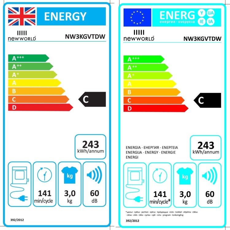 Refurbished New World 3kg Vented Tumble Dryer - White