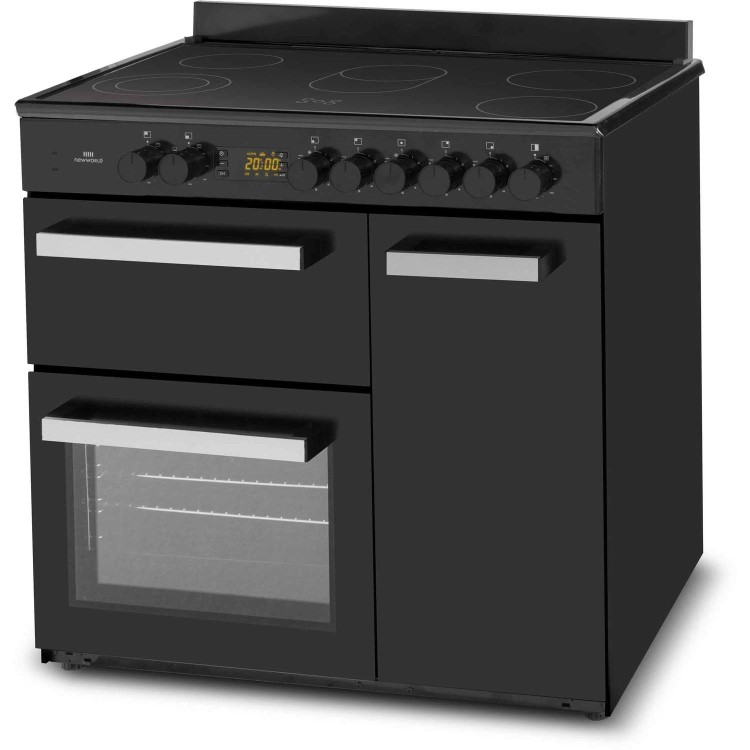 New World 90cm Electric Range Cooker - Black
