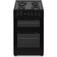 New World NWMID52EB 50cm Electric Twin Cavity Cooker with Solid Plate Hob - Black