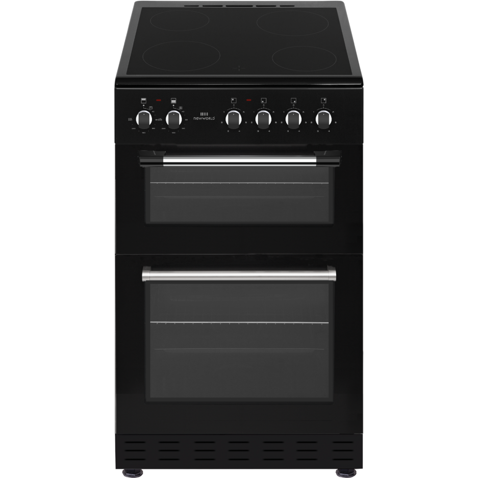 New World NWTOP52CB 50cm Black Electric Twin Cavity Ceramic Cooker