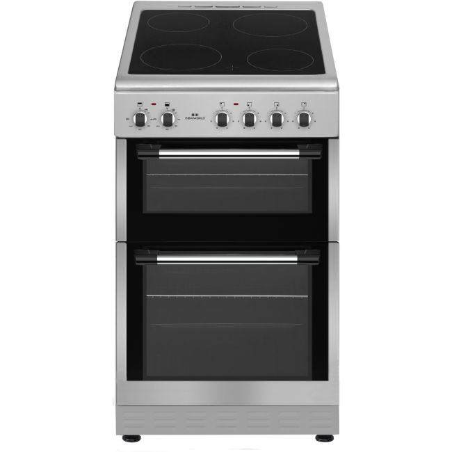New World NWTOP52CS 50cm Silver Electric Twin Cavity Ceramic Cooker