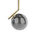Dimpled Smoked Glass Pendant Light with Gold Finish - Salerno