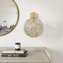 NYM014 Dimpled Glass Wall Light with Gold Finish - Avellino