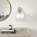 NYM016 Iridescent Dimpled Smoked Glass Wall Light - Avellino