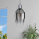 NYM041 Silver Smoked Glass Cloche Pendant Light - Bloomfield