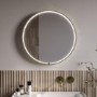Round Brass Heated Bathroom Mirror with Lights 600mm - Nyx