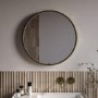 Round Brass Heated Bathroom Mirror with Lights 600mm - Nyx