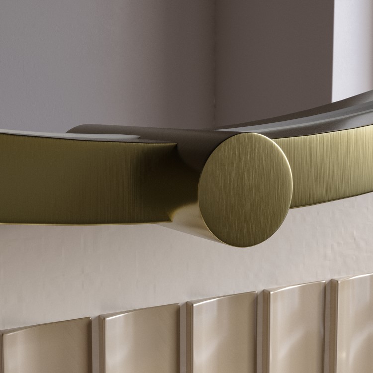 Round Brass Heated Bathroom Mirror with Lights 800mm - Nyx