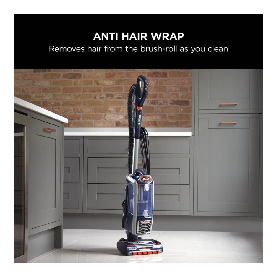 Shark NZ801UKT Anti Hair Wrap Allergy Duoclean Pet Upright Vacuum Cleaner Navy And Orange