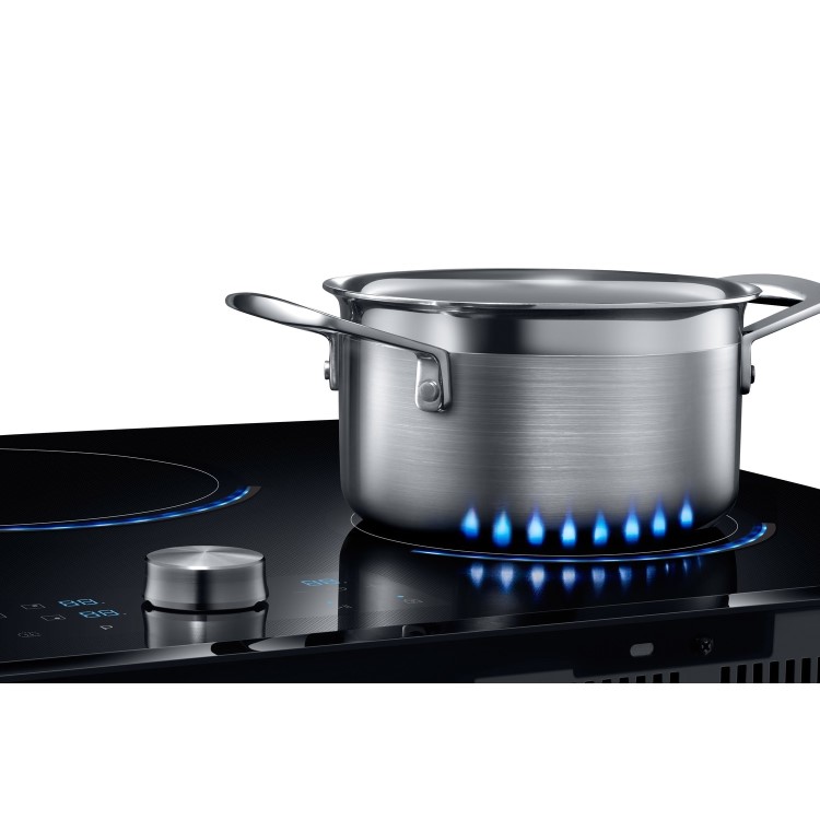 Refurbished Samsung NZ84T9770EK 80cm 4 Zone Induction Hob with Bridge Zone and Virtual Flame