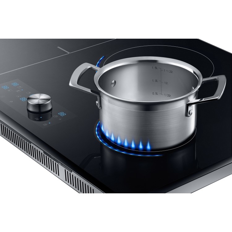 Refurbished Samsung NZ84T9770EK 80cm 4 Zone Induction Hob with Bridge Zone and Virtual Flame