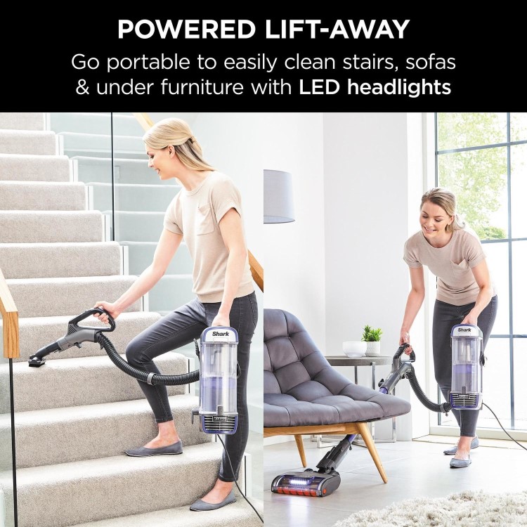 Shark NZ850UK Anti Hair Wrap DuoClean Lift-Away Upright Vacuum Cleaner - Purple