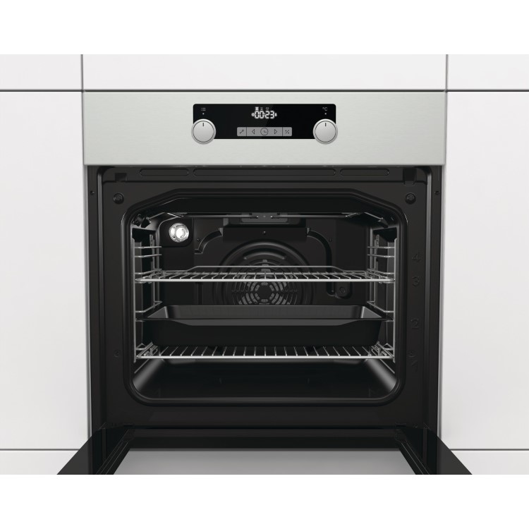 GRADE A2 - Hisense O521AXUK Electric Built-in Single Oven With Steam Cleaning - Stainless Steel