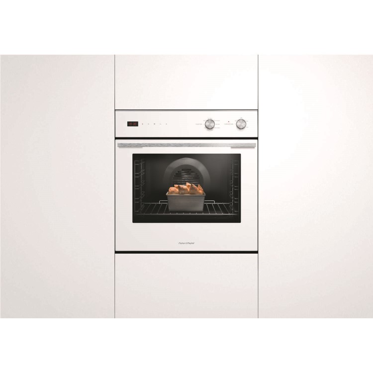Fisher & Paykel OB60SC7CEW1 Classic 72 L 7 Function Electric Single Oven With Electronic Clock White