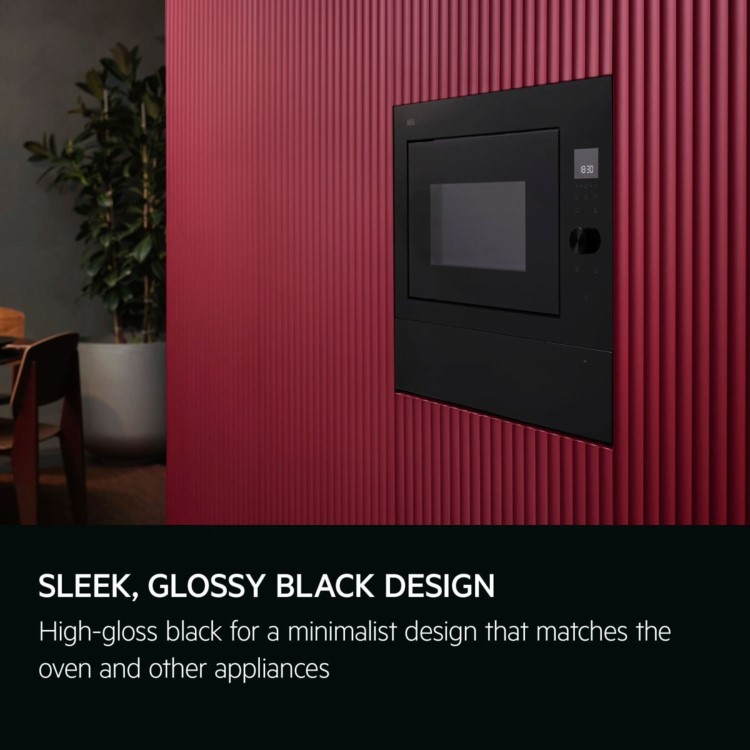 AEG 6000 Series Built-In Microwave with Grill - Black