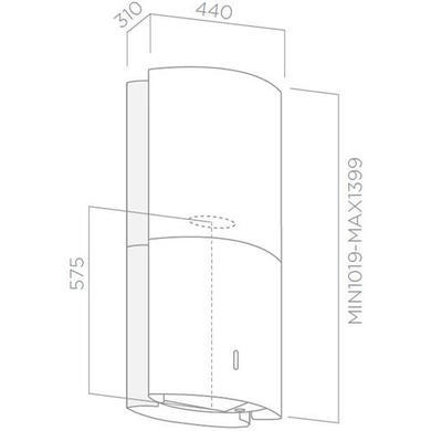Elica OBELISKLF David Lewis Designed 44 x 31cm Stainless Steel Island Cooker Hood With Long Chimney