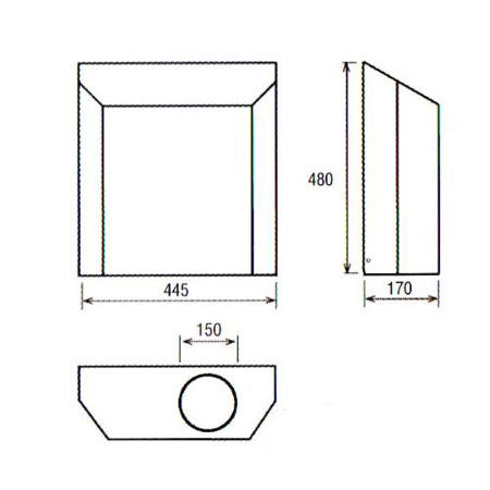 Elica OBELISKRM David Lewis Designed 44 x 31cm Stainless Steel Island Cooker Hood For Use With Exter