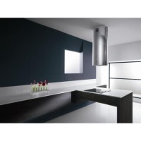 Elica OBELISK_LF David Lewis Designed 44 x 31cm Stainless Steel Island Hood With Long Chimney