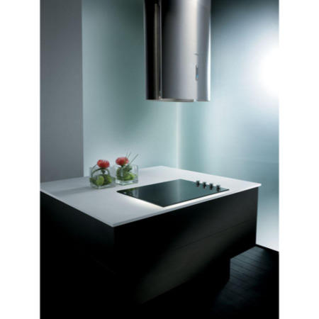 Elica OBELISK_LF David Lewis Designed 44 x 31cm Stainless Steel Island Hood With Long Chimney