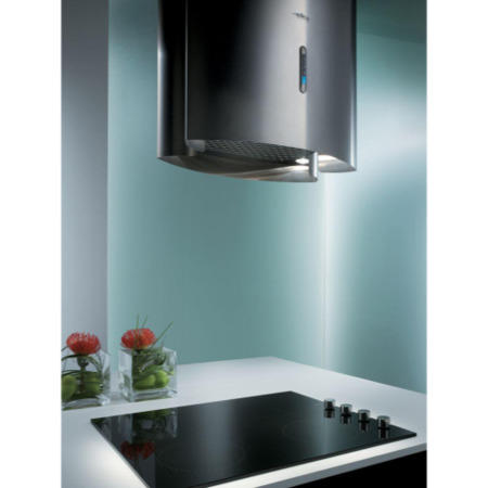 Elica OBELISK_LF David Lewis Designed 44 x 31cm Stainless Steel Island Hood With Long Chimney