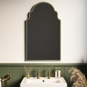OBERONBB500 Arched Ornate Brass Bathroom Mirror 500 x 800mm - Oberon
